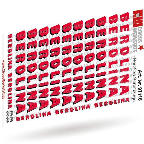 BEROLINA Schriftzüge - Decal/ Nassschieber Set 1:87